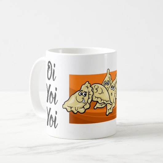 Tasse de bande dessinée d'Oi Yoi Yoi Perogies (Devant gauche)