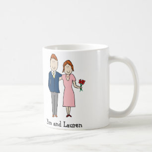 Tasse de bande dessinée personnalisée par couple