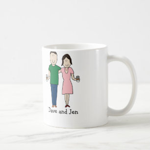 Tasse de bande dessinée personnalisée par couples