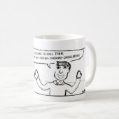 Tasse de bandes dessinées de Dimwitz pour des (Devant droit)