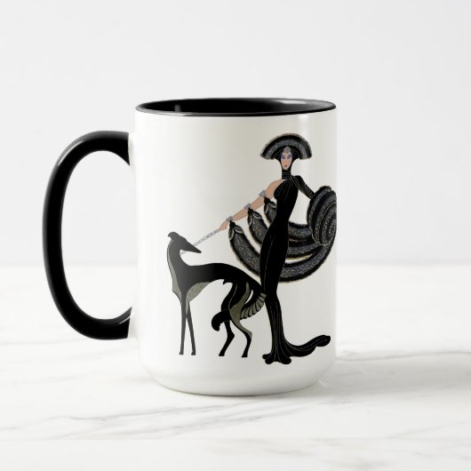 Tasse de barzoï d'art déco (Gauche)