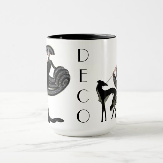 Tasse de barzoï d'art déco (Centre)