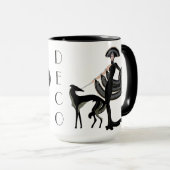 Tasse de barzoï d'art déco (Devant droit)