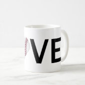 Tasse de base-ball d'amour (coeur de base-ball) (Devant droit)