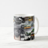 Tasse de base de coffe avec des images des trams (Devant droit)