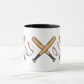 Tasse de baseball – Batte et balle de baseball vin (Centre)