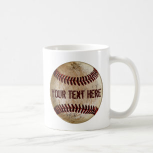 Tasse de baseball sale et ancienne avec VOTRE TEXT