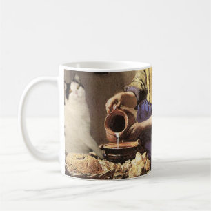 Tasse de beaux-arts de chat et de lait
