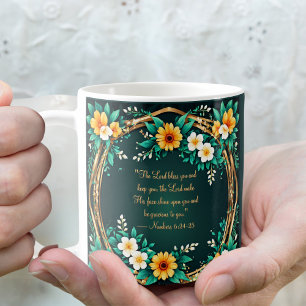 Tasse de bénédiction matinale à couronne verte et
