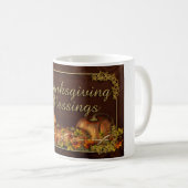 Tasse de bénédictions de thanksgiving - (Devant droit)