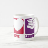 Tasse de bibliothèques d'amour de paix (Devant droit)