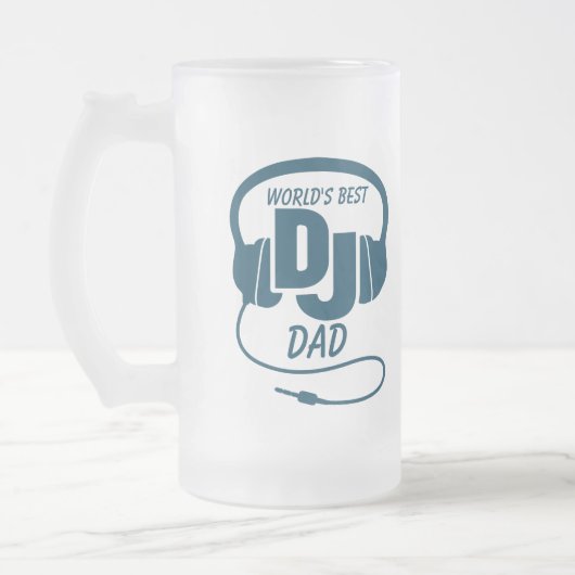 Tasse de bière bleue du meilleur papa du DJ du (Gauche)