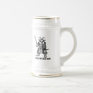 Tasse de bière drôle samouraï