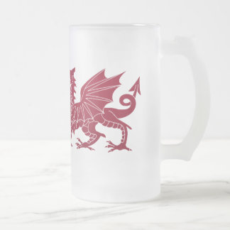 Tasse de bière en verre de dragon médiéval rouge
