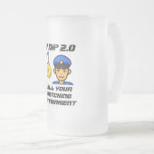 tasse de bière en verre dépoli "COP NIP 2.0" (Devant droit)