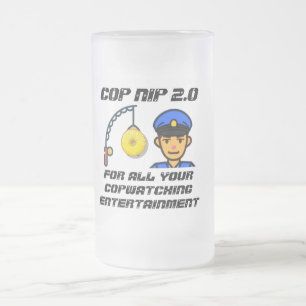 tasse de bière en verre dépoli "COP NIP 2.0"
