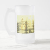 Tasse de bière en verre givré d'échiquier (Gauche)