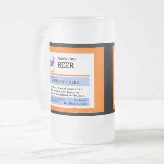 Tasse de bière faite sur commande de prescription (Devant gauche)