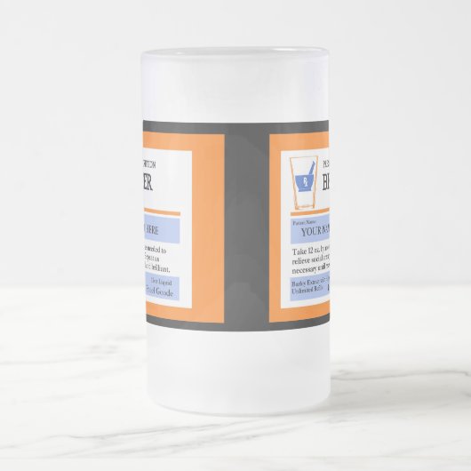 Tasse de bière faite sur commande de prescription (Centre)