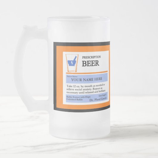 Tasse de bière faite sur commande de prescription (Gauche)