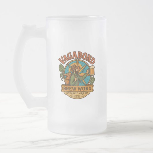 Tasse de bière givré avec logo (Gauche)