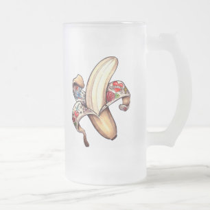 Tasse de bière givrée de logo de banane de Hanna