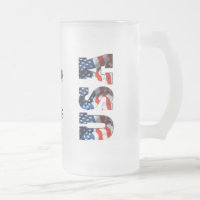 Tasse de bière givrée patriotique PERSONNALISÉE