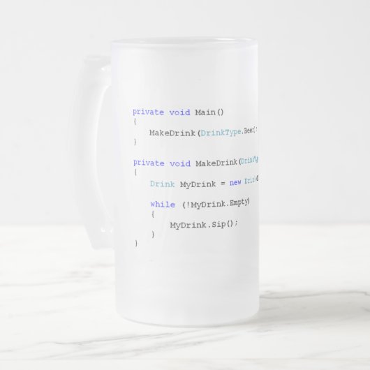 Tasse de bière pointue de programmeurs de C (Devant gauche)