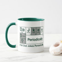 Tasse de blagues de papa sur le tableau périodique