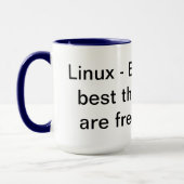 Tasse de blanc de la vie 15oz de Linux (Gauche)