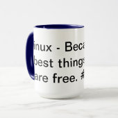 Tasse de blanc de la vie 15oz de Linux (Devant gauche)