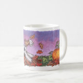 Tasse de blanc de l'automne 11oz de Fox de fil (Devant droit)