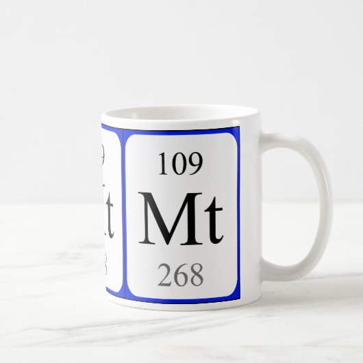 Tasse de blanc de l'élément 109 - Meitnerium (Droite)