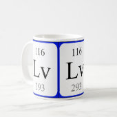 Tasse de blanc de l'élément 116 - Livermorium (Devant gauche)