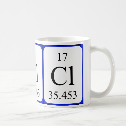 Tasse de blanc de l'élément 17 - chlore (Droite)