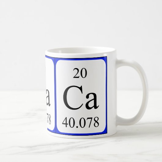 Tasse de blanc de l'élément 20 - calcium (Droite)