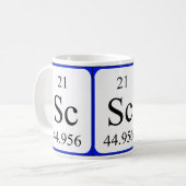 Tasse de blanc de l'élément 21 - scandium (Devant gauche)