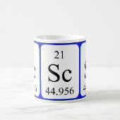 Tasse de blanc de l'élément 21 - scandium (Centre)