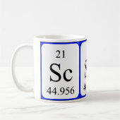 Tasse de blanc de l'élément 21 - scandium (Gauche)