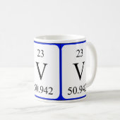 Tasse de blanc de l'élément 23 - vanadium (Devant droit)