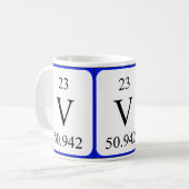 Tasse de blanc de l'élément 23 - vanadium (Devant gauche)