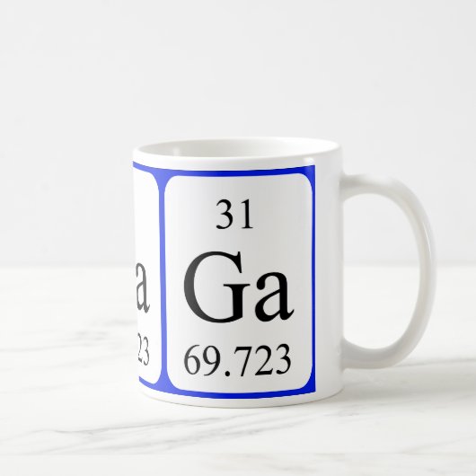 Tasse de blanc de l'élément 31 - gallium (Droite)