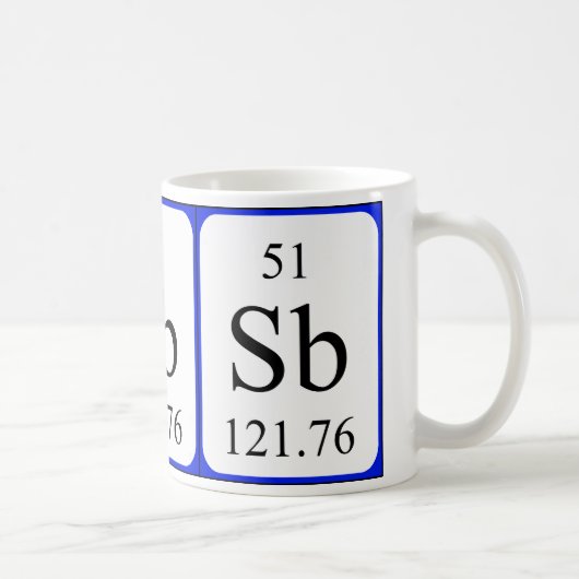 Tasse de blanc de l'élément 51 - antimoine (Droite)