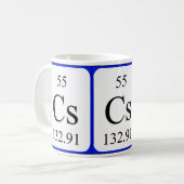 Tasse de blanc de l'élément 55 - césium (Devant gauche)