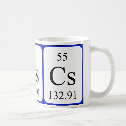 Tasse de blanc de l'élément 55 - césium (Droite)