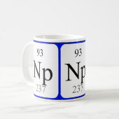 Tasse de blanc de l'élément 93 - neptunium (Devant gauche)