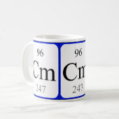 Tasse de blanc de l'élément 96 - curium (Devant gauche)
