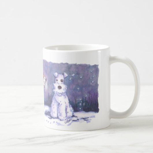 Tasse de blanc de l'hiver 11oz de Fox de fil (Droite)