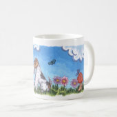 Tasse de blanc du ressort 11oz de Fox de fil (Devant droit)