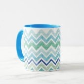 Tasse de bleu de Chevron (Devant gauche)